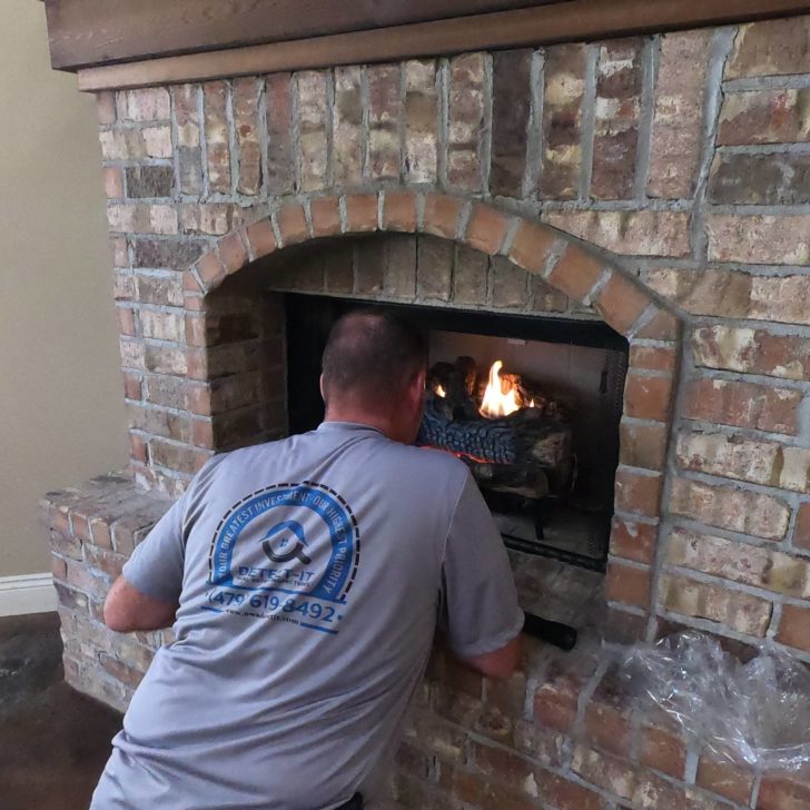 Inspecting gas fireplace operation | home inspectors Fayetteville AR | Fayetteville AR | Home Inspection